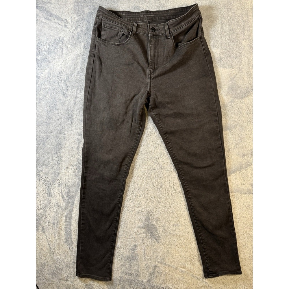 Levis 721 High Rise Skinny Jeans Womens 31x32 Black Denim Stretch  #3145